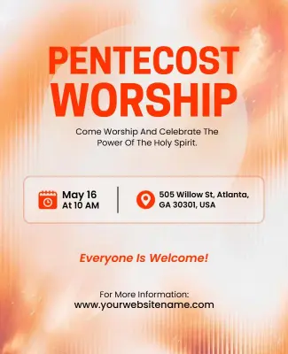 Pentecost Worship Flyer Template