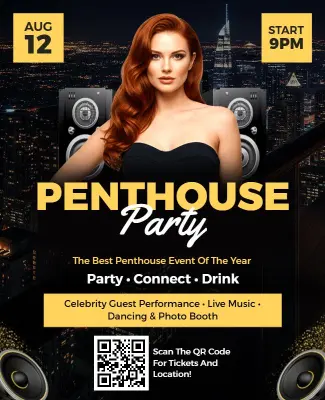 Penthouse Party Event Promotion Flyer Template
