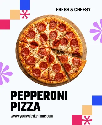 Pepperoni Pizza Promotional Poster Template