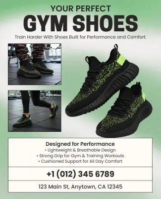 Performance Gym Shoes Promotional Flyer Template