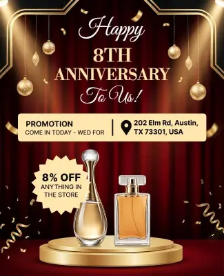 Perfume Store Anniversary Promotion Event Flyer Template