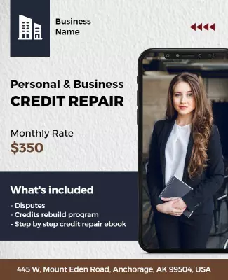 Personal and Business Credit Repair Flyer Template