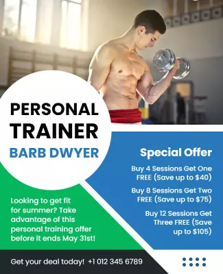 Dynamic Fitness Personal Trainer Promotion Flyer Template