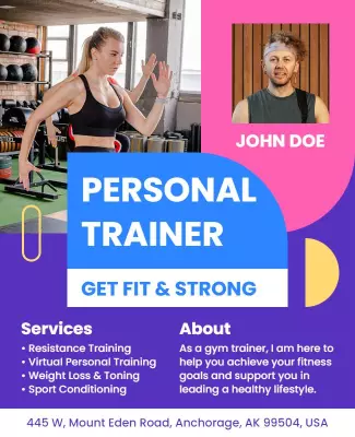 Personal Trainer Fitness Services Flyer Template