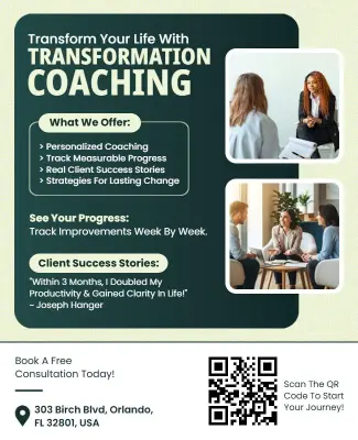 Personalized Transformation Coaching Services Flyer Template