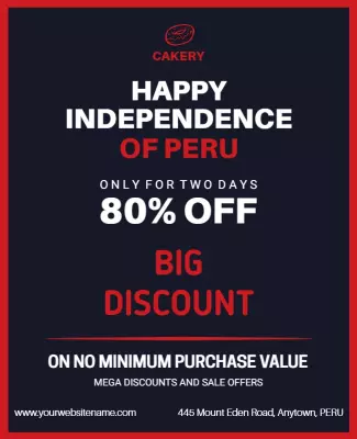 Peru Independence Day Discount Offer Flyer Template