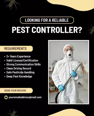 Pest Control Job Vacancy Announcement Flyer Template