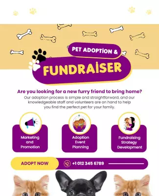 Pet Adoption Fundraiser Event Flyer Template