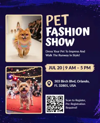 Pet Fashion Show Event Flyer Template