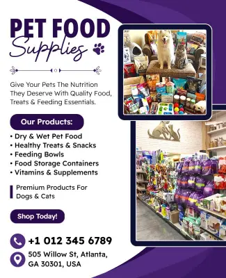 Pet Food Supplies Store Flyer Template