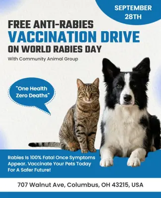 Pet Health Vaccination Drive World Rabies Day Poster Template