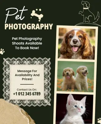 Pet Photography Services Promotional Poster Template