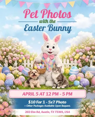 Pet Photos with Easter Bunny Event Flyer Template