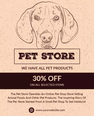 Pet Store Discount Promotion Flyer Template