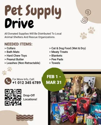 Pet Supply Drive Event Flyer Template