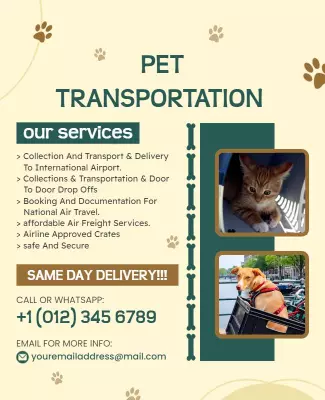 Pet Transportation Services Flyer Template