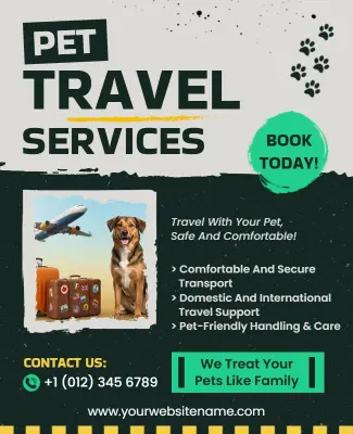 Pet Travel Services Promotion Flyer Template