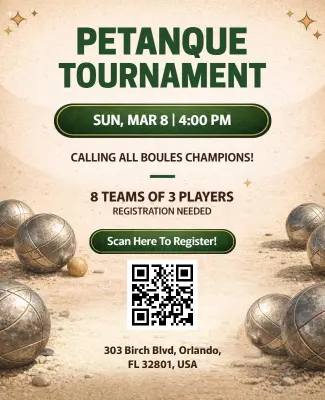 Petanque Tournament Event Flyer Template