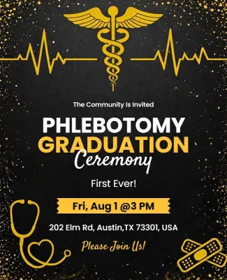 Phlebotomy Graduation Ceremony Invitation Flyer Template