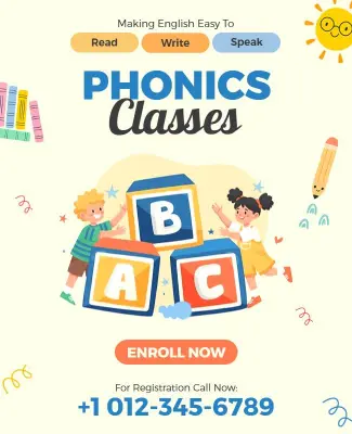 Phonics Classes Educational Flyer Template