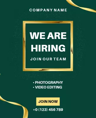 Photography and Video Editing Hiring Flyer Template