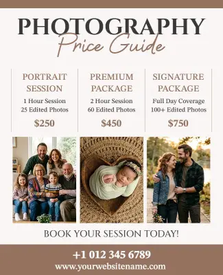 Photography Price Guide Flyer Template