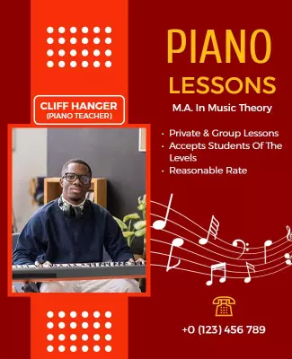 Piano Lessons Music Theory Flyer Template
