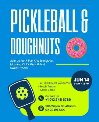 Pickleball and Doughnuts Event Flyer Template