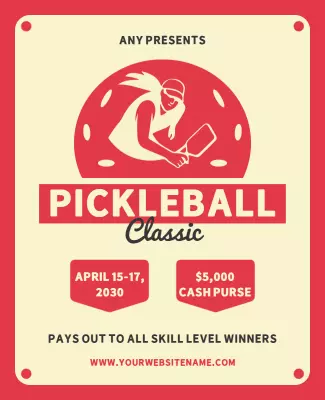Classic Tournament Pickleball Flyer Template