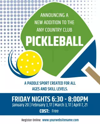 Pickleball Country Club Event Flyer Template