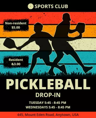 Pickleball Drop in Sports Club Flyer Template