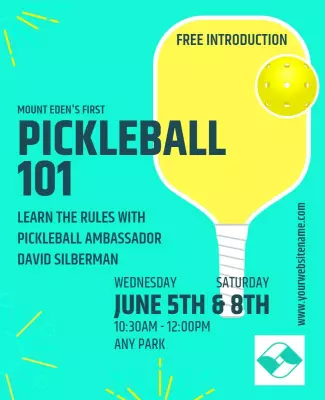 Pickleball Introduction Class Flyer Template