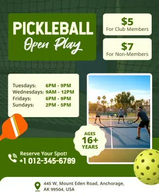 Pickleball Open Play Event Flyer Template