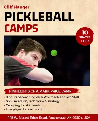 Pickleball Training Camps Event Flyer Template