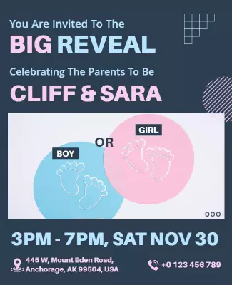Pickled Bluewood Gender Reveal Flyer Template