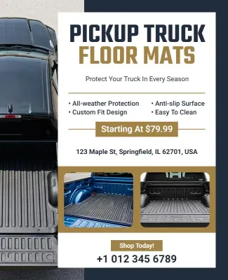 Pickup Truck Floor Mats Promotional Flyer Template