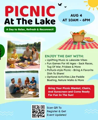 Picnic at the Lake Outdoor Event Flyer Template