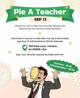 Pie a Teacher Fundraising Event Flyer Template