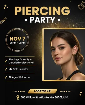 Piercing Party Event Promotion Flyer Template