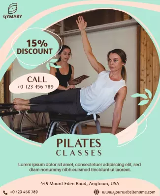 Promotional Exercise Class Pilates Flyer Template
