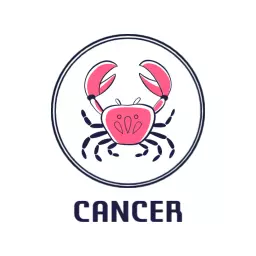 Pink and Blue Cancer Zodiac Crab Design Logo Template