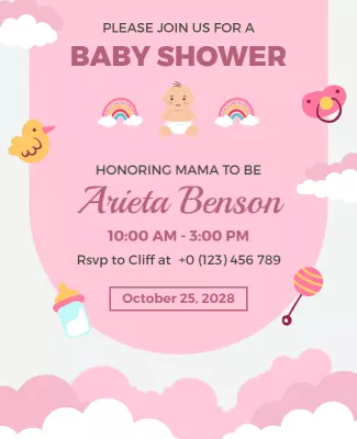 Pink Baby Shower Celebration Flyer Template