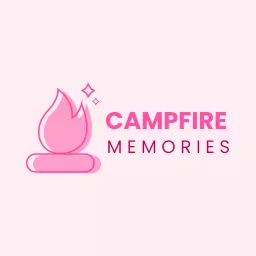 Pink Campfire Design Invoking Fond Camping Memories Logo Template