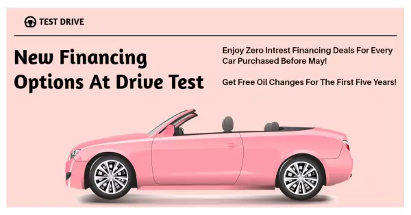Pink Convertible Car Promotion with Financing Facebook Ad Banner Template