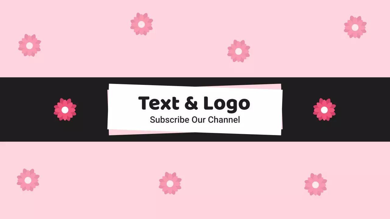 Pink Floral Background with Bold Subscribe YouTube Banner Template