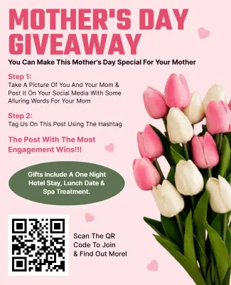 Pink Floral Mother's Day Giveaway Promotion Flyer Template
