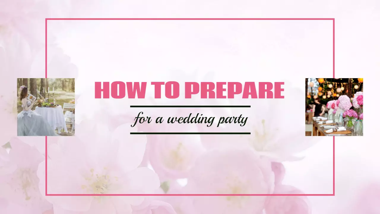 Pink Floral Wedding Party Preparation Guide YouTube Banner Template