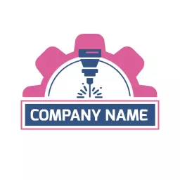 Pink Gear Design Showcasing Precision Laser Technology Logo Template