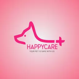 Pink Graphic Dog Design Representing Care Center Logo Template