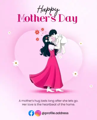 Pink Themed Happy Mother's Day Greeting Flyer Template